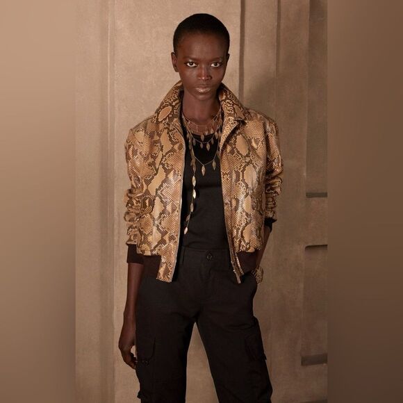 Ralph Lauren 2021 Pre-Fall Collection Lyle Python Skin Bomber Jacket - Picture 6 of 17